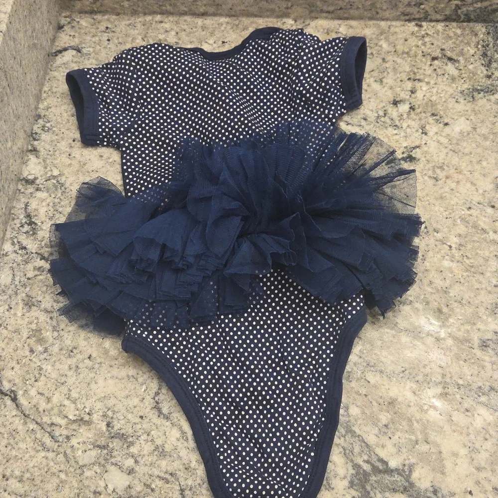 Auburn University Navy Blue Polka Dot Tutu Onesie